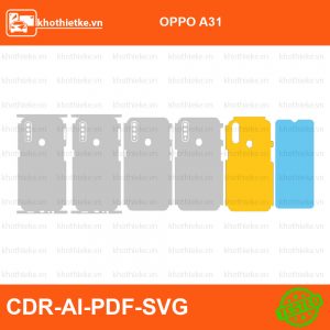 OPPO A31 File thiết kế Skin, Template Vector chuẩn cắt decal | KhoThiếtKế.vn
