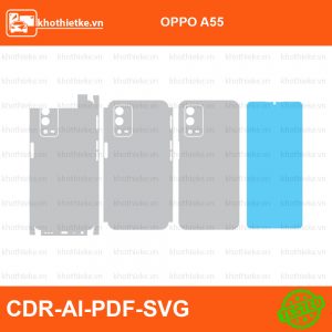 OPPO A55 File thiết kế Skin, Template Vector chuẩn cắt decal | KhoThiếtKế.vn
