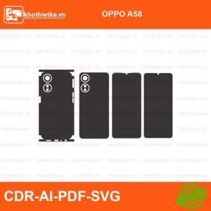 OPPO A58 File thiết kế Skin, Template Vector chuẩn cắt decal | KhoThiếtKế.vn