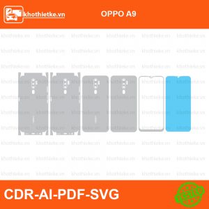 OPPO A9 File thiết kế Skin, Template Vector chuẩn cắt decal | KhoThiếtKế.vn