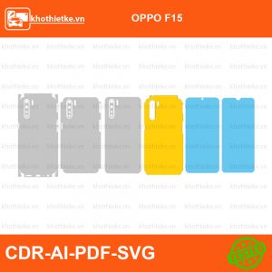 OPPO F15 File thiết kế Skin, Template Vector chuẩn cắt decal | KhoThiếtKế.vn