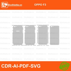 OPPO F3 File thiết kế Skin, Template Vector chuẩn cắt decal | KhoThiếtKế.vn