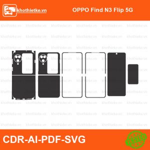 OPPO Find N3 Flip 5G File thiết kế Skin, Template Vector chuẩn cắt decal | KhoThiếtKế.vn
