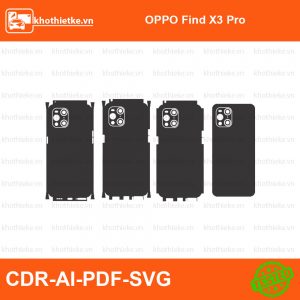 OPPO Find X3 Pro File thiết kế Skin, Template Vector chuẩn cắt decal | KhoThiếtKế.vn