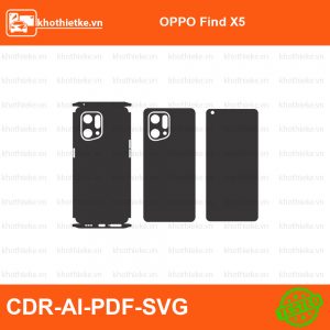 OPPO Find X5 File thiết kế Skin, Template Vector chuẩn cắt decal | KhoThiếtKế.vn