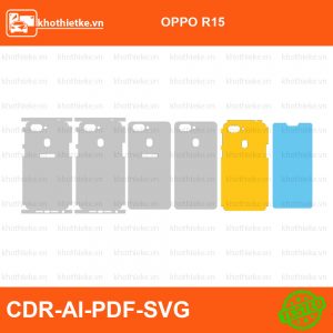 OPPO R15 File thiết kế Skin, Template Vector chuẩn cắt decal | KhoThiếtKế.vn