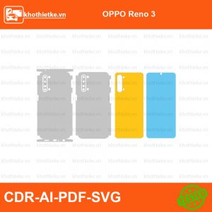 OPPO Reno 3 File thiết kế Skin, Template Vector chuẩn cắt decal | KhoThiếtKế.vn