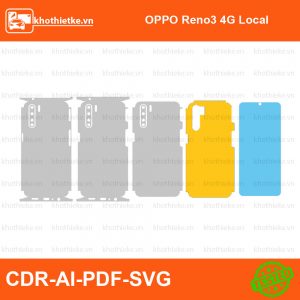 OPPO Reno3 4G Local File thiết kế Skin, Template Vector chuẩn cắt decal | KhoThiếtKế.vn