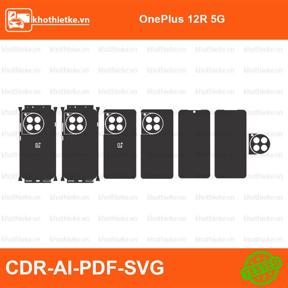OnePlus 12R 5G File thiết kế Skin, Template Vector chuẩn cắt decal | KhoThiếtKế.vn