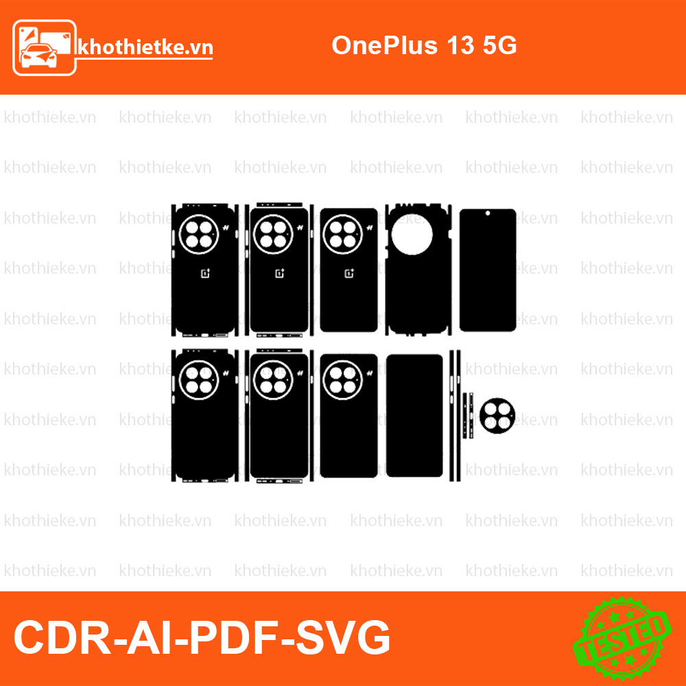 OnePlus 13 5G File thiết kế Skin, Template Vector chuẩn cắt decal | KhoThiếtKế.vn