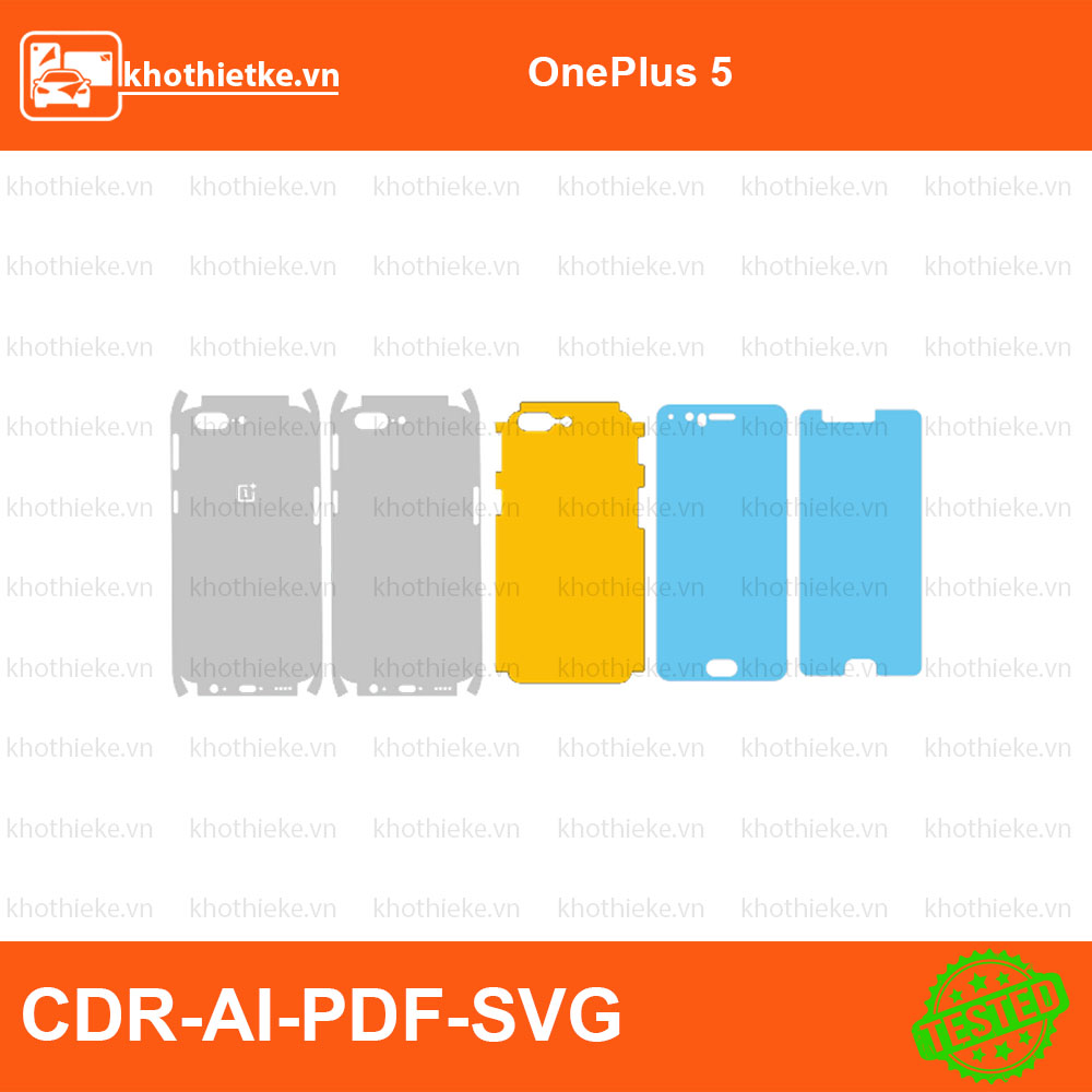 OnePlus 5 File thiết kế Skin, Template Vector chuẩn cắt decal | KhoThiếtKế.vn
