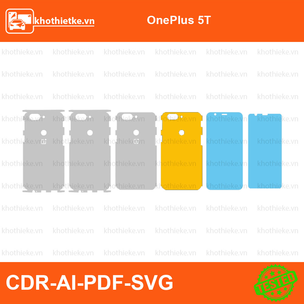 OnePlus 5T File thiết kế Skin, Template Vector chuẩn cắt decal | KhoThiếtKế.vn