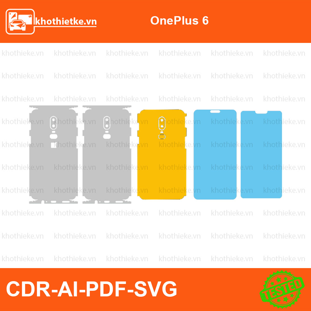 OnePlus 6 File thiết kế Skin, Template Vector chuẩn cắt decal | KhoThiếtKế.vn