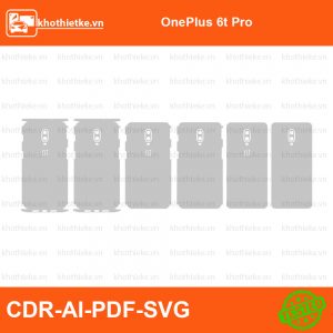 OnePlus 6t Pro File thiết kế Skin, Template Vector chuẩn cắt decal | KhoThiếtKế.vn