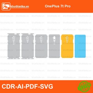 OnePlus 7t Pro File thiết kế Skin, Template Vector chuẩn cắt decal | KhoThiếtKế.vn