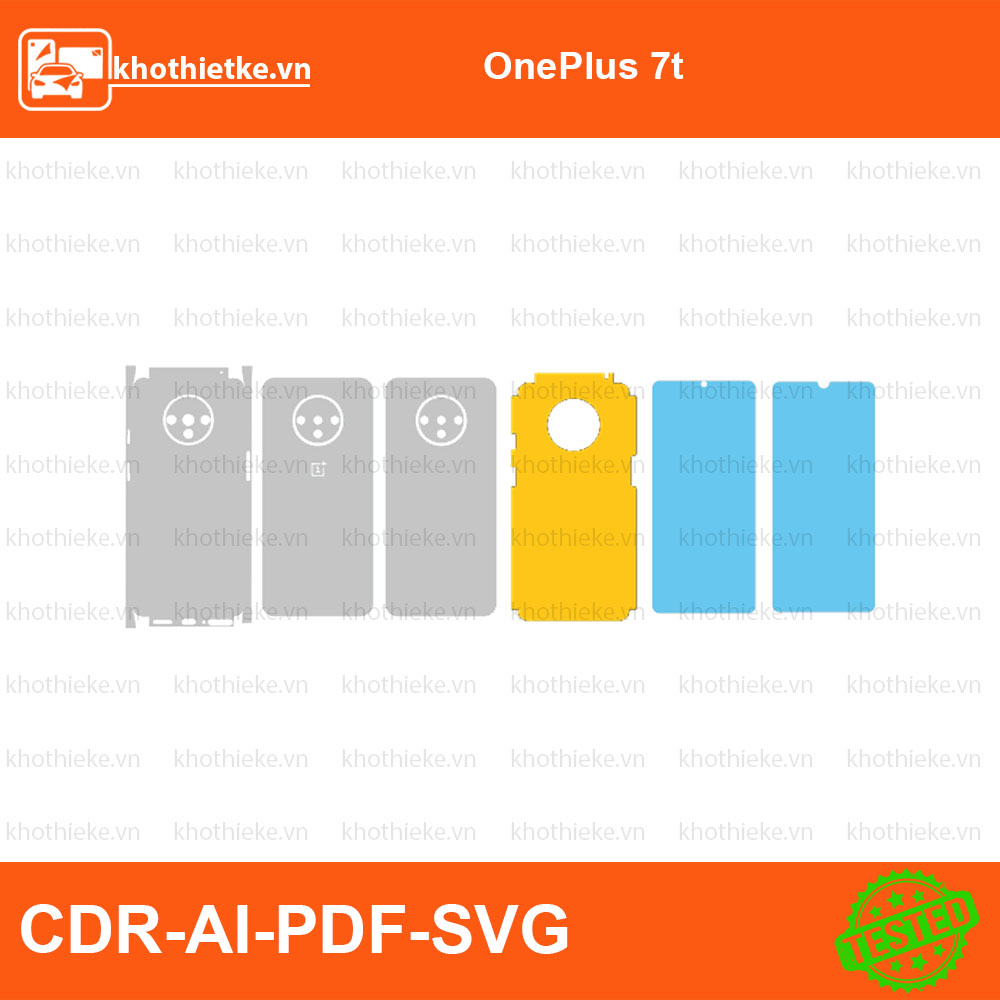 OnePlus 7t File thiết kế Skin, Template Vector chuẩn cắt decal | KhoThiếtKế.vn