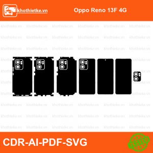 Oppo Reno 13F 4G File thiết kế Skin, Template Vector chuẩn cắt decal | KhoThiếtKế.vn