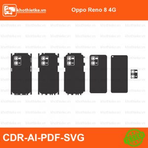 Oppo Reno 8 4G File thiết kế Skin, Template Vector chuẩn cắt decal | KhoThiếtKế.vn