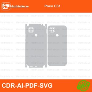 Poco C31 File thiết kế Skin, Template Vector chuẩn cắt decal | KhoThiếtKế.vn