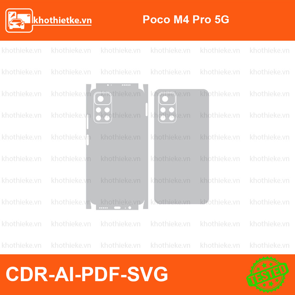 Poco M4 Pro 5G File thiết kế Skin, Template Vector chuẩn cắt decal | KhoThiếtKế.vn
