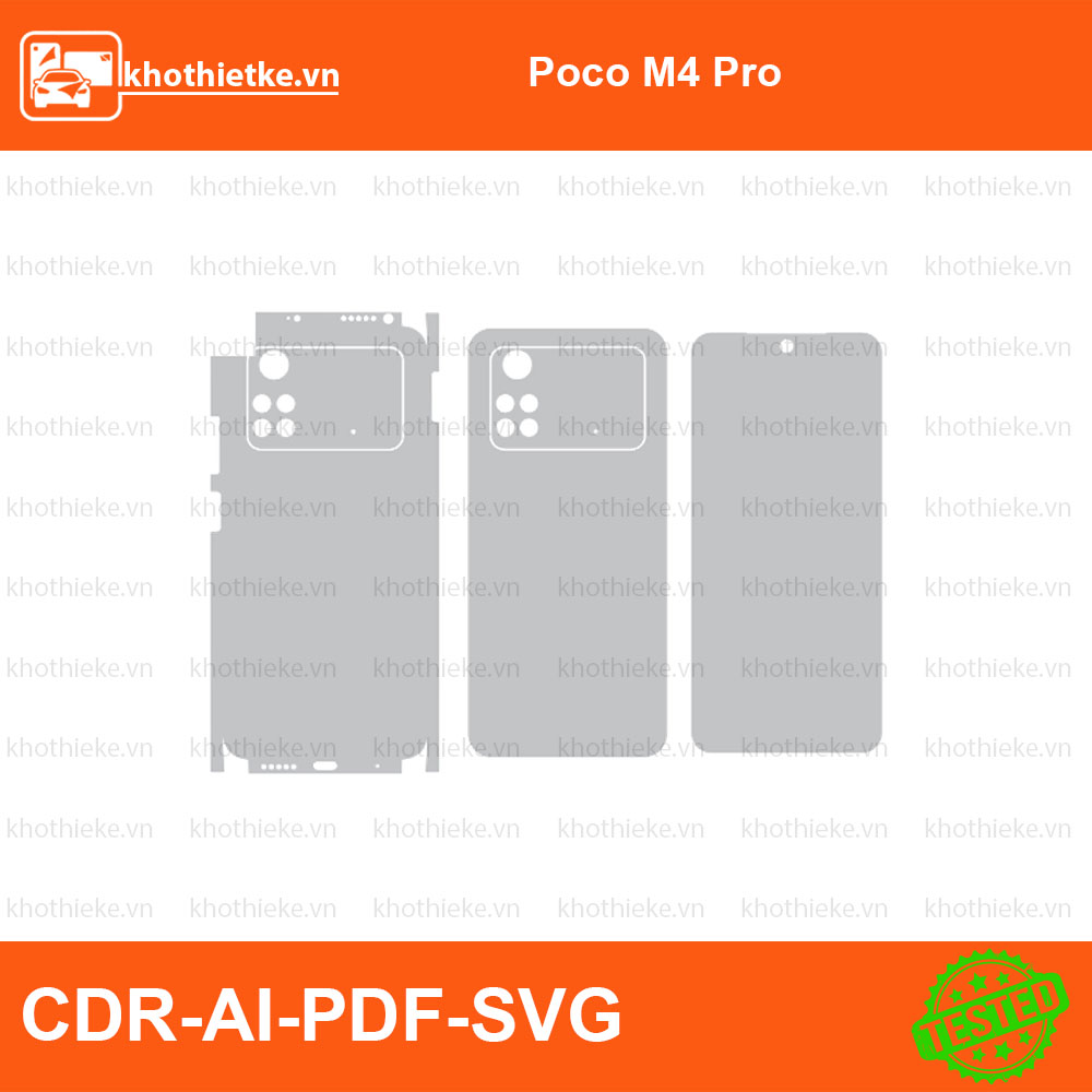 Poco M4 Pro File thiết kế Skin, Template Vector chuẩn cắt decal | KhoThiếtKế.vn