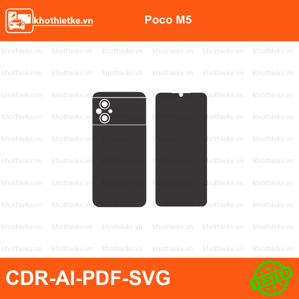Poco M5 File thiết kế Skin, Template Vector chuẩn cắt decal | KhoThiếtKế.vn