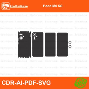 Poco M6 5G File thiết kế Skin, Template Vector chuẩn cắt decal | KhoThiếtKế.vn