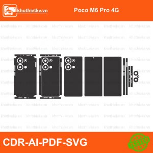 Poco M6 Pro 4G File thiết kế Skin, Template Vector chuẩn cắt decal | KhoThiếtKế.vn