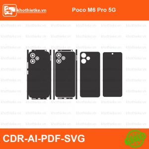 Poco M6 Pro 5G File thiết kế Skin, Template Vector chuẩn cắt decal | KhoThiếtKế.vn