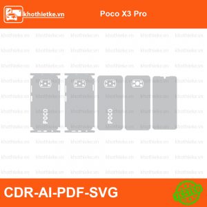 Poco X3 Pro File thiết kế Skin, Template Vector chuẩn cắt decal | KhoThiếtKế.vn