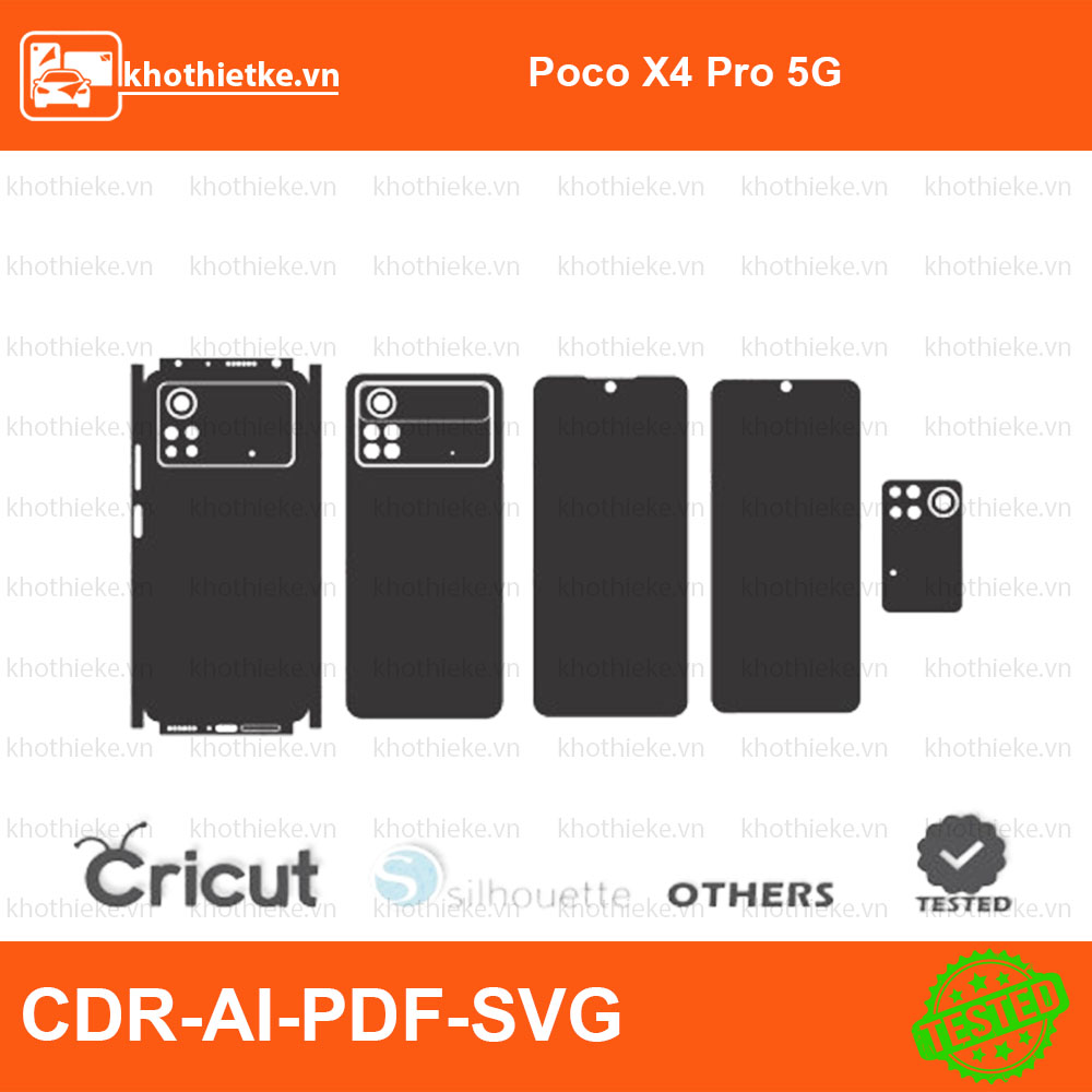Poco X4 Pro 5G File thiết kế Skin, Template Vector chuẩn cắt decal | KhoThiếtKế.vn