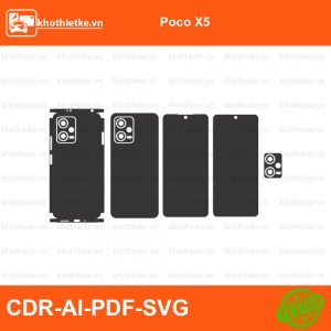 Poco X5 File thiết kế Skin, Template Vector chuẩn cắt decal | KhoThiếtKế.vn