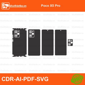 Poco X5 Pro File thiết kế Skin, Template Vector chuẩn cắt decal | KhoThiếtKế.vn