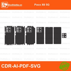 Poco X6 5G File thiết kế Skin, Template Vector chuẩn cắt decal | KhoThiếtKế.vn