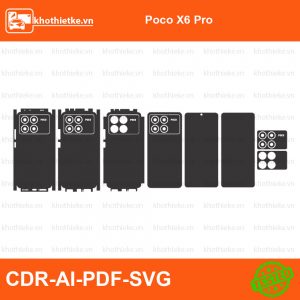 Poco X6 Pro File thiết kế Skin, Template Vector chuẩn cắt decal | KhoThiếtKế.vn