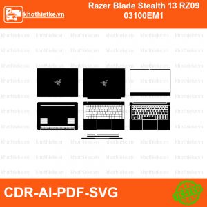 Razer Blade Stealth 13 RZ09 03100EM1 File thiết kế Skin, Template Vector chuẩn cắt decal | KhoThiếtKế.vn