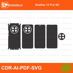 Realme 13 Pro 5G File thiết kế Skin, Template Vector chuẩn cắt decal | KhoThiếtKế.vn