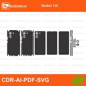 Redmi 13C File thiết kế Skin, Template Vector chuẩn cắt decal | KhoThiếtKế.vn