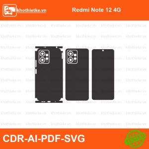 Redmi Note 12 4G File thiết kế Skin, Template Vector chuẩn cắt decal | KhoThiếtKế.vn