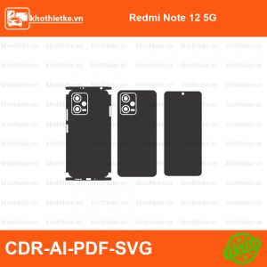 Redmi Note 12 5G File thiết kế Skin, Template Vector chuẩn cắt decal | KhoThiếtKế.vn