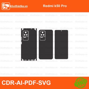 Redmi k50 Pro File thiết kế Skin, Template Vector chuẩn cắt decal | KhoThiếtKế.vn