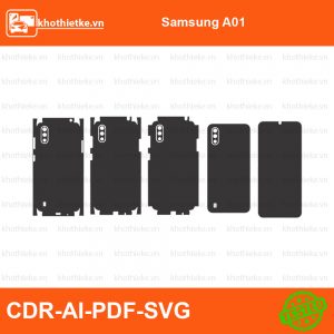 Samsung A01 File thiết kế Skin, Template Vector chuẩn cắt decal | KhoThiếtKế.vn