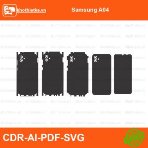 Samsung A04 File thiết kế Skin, Template Vector chuẩn cắt decal | KhoThiếtKế.vn