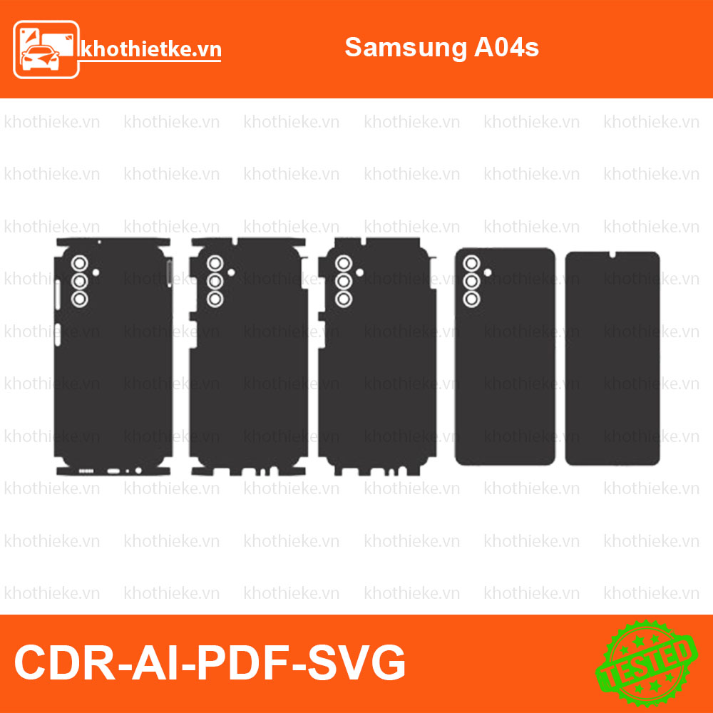 Samsung A04s File thiết kế Skin, Template Vector chuẩn cắt decal | KhoThiếtKế.vn