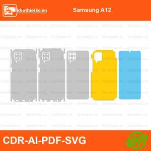 Samsung A12 File thiết kế Skin, Template Vector chuẩn cắt decal | KhoThiếtKế.vn