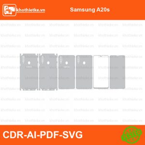 Samsung A20s File thiết kế Skin, Template Vector chuẩn cắt decal | KhoThiếtKế.vn