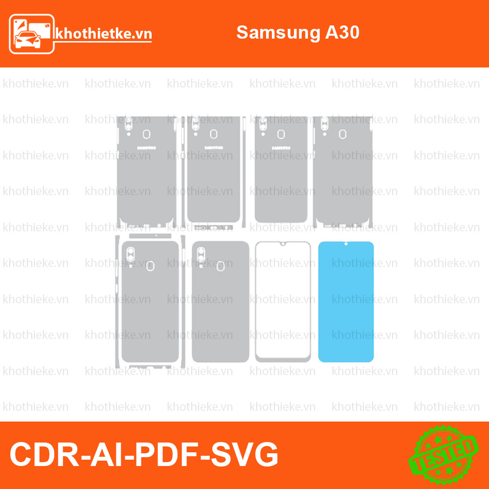 Samsung A30 File thiết kế Skin, Template Vector chuẩn cắt decal | KhoThiếtKế.vn