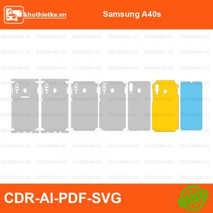 Samsung A40s File thiết kế Skin, Template Vector chuẩn cắt decal | KhoThiếtKế.vn