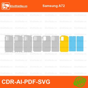 Samsung A72 File thiết kế Skin, Template Vector chuẩn cắt decal | KhoThiếtKế.vn