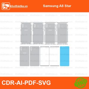 Samsung A8 Star File thiết kế Skin, Template Vector chuẩn cắt decal | KhoThiếtKế.vn